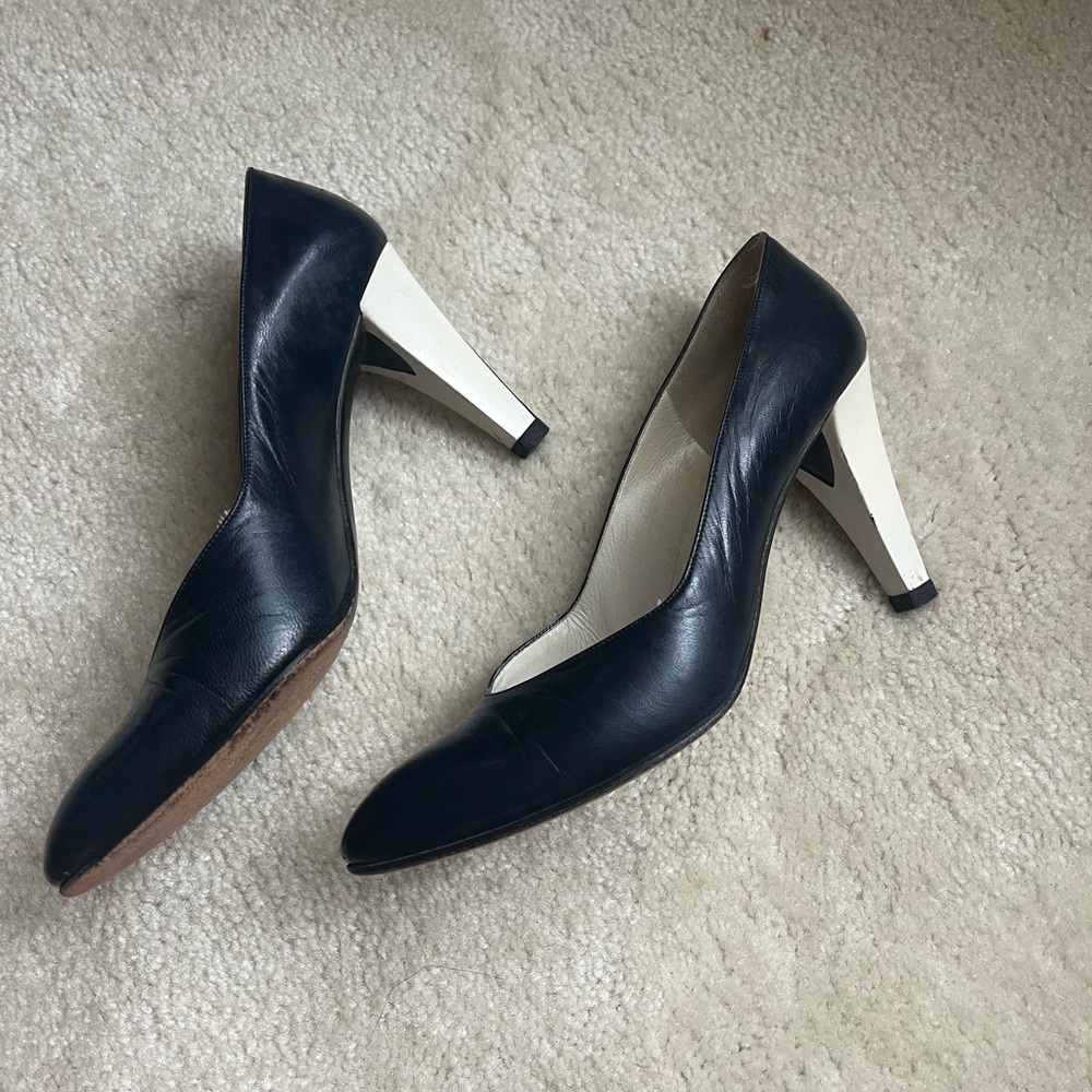 Yves Saint Laurent Navy and White Heels (vintage)